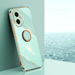 XINLI custodia per telefono in TPU elettrolitico con bordo dritto 6D con supporto per anello, For Honor 400 Global 156.5mm, For Honor 300 Pro, For Honor 300