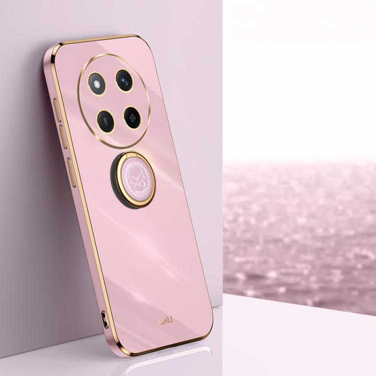 XINLI custodia per telefono in TPU elettrolitico con bordo dritto 6D con supporto per anello, For Honor Magic7 Pro, For Honor X60 Pro, For Honor 100 Pro