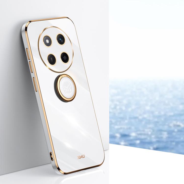 XINLI custodia per telefono in TPU elettrolitico con bordo dritto 6D con supporto per anello, For Honor Magic7 Pro, For Honor X60 Pro, For Honor 100 Pro