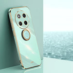 XINLI custodia per telefono in TPU elettrolitico con bordo dritto 6D con supporto per anello, For Honor Magic7 Pro, For Honor X60 Pro, For Honor 100 Pro