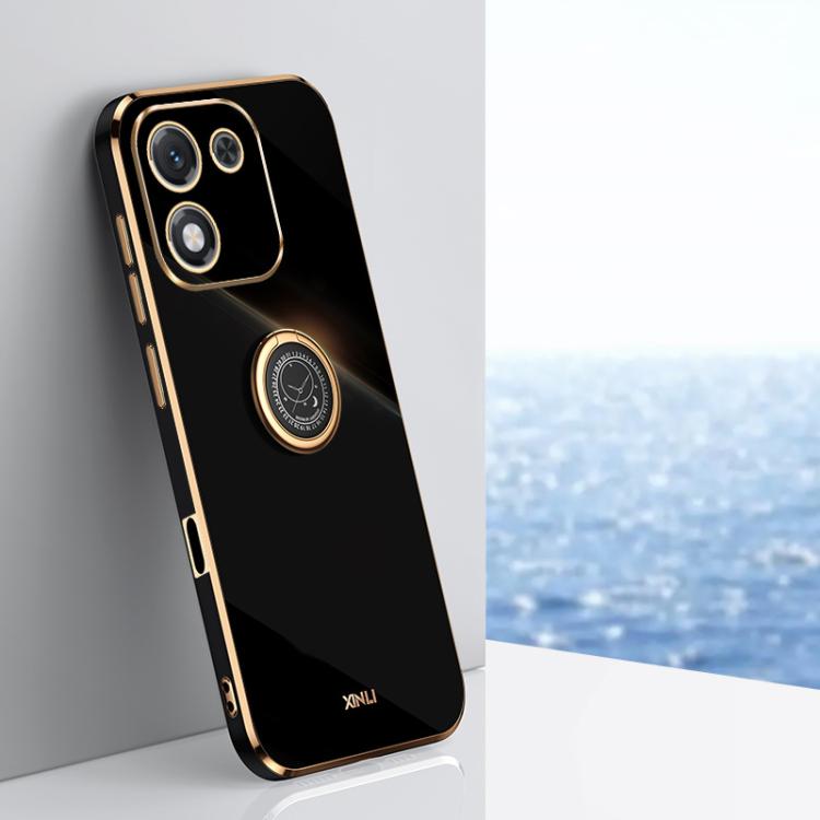 XINLI custodia per telefono in TPU elettrolitico con bordo dritto 6D con supporto per anello, For Honor 400 Smart 5G, For Honor X70 5G, For Honor X70i