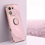 XINLI custodia per telefono in TPU elettrolitico con bordo dritto 6D con supporto per anello, For Honor 400 Smart 5G, For Honor X70 5G, For Honor X70i