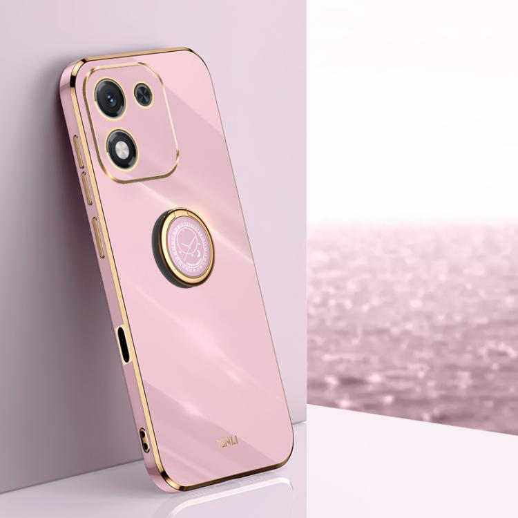 XINLI custodia per telefono in TPU elettrolitico con bordo dritto 6D con supporto per anello, For Honor 400 Smart 5G, For Honor X70 5G, For Honor X70i