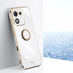XINLI custodia per telefono in TPU elettrolitico con bordo dritto 6D con supporto per anello, For Honor 400 Smart 5G, For Honor X70 5G, For Honor X70i