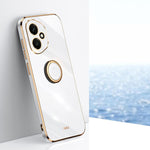 XINLI custodia per telefono in TPU elettrolitico con bordo dritto 6D con supporto per anello, For Honor 400 Global 156.5mm, For Honor 300 Pro, For Honor 300