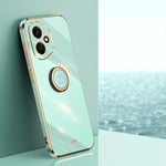 XINLI custodia per telefono in TPU elettrolitico con bordo dritto 6D con supporto per anello, For Honor 400 Global 156.5mm, For Honor 300 Pro, For Honor 300