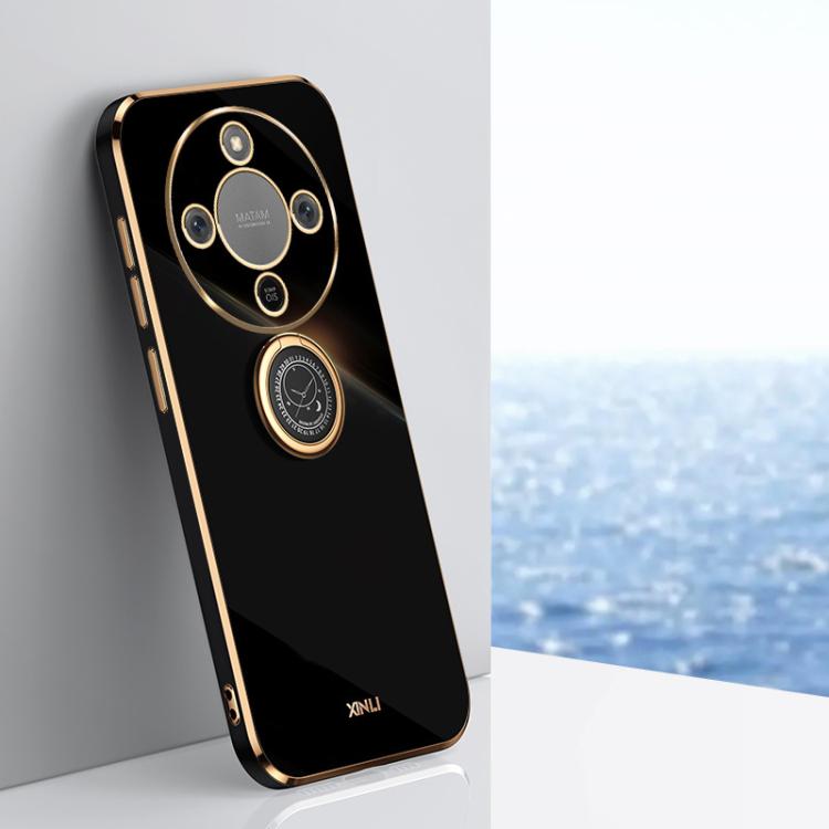 XINLI custodia per telefono in TPU elettrolitico con bordo dritto 6D con supporto per anello, For Honor 400 Smart 5G, For Honor X70 5G, For Honor X70i