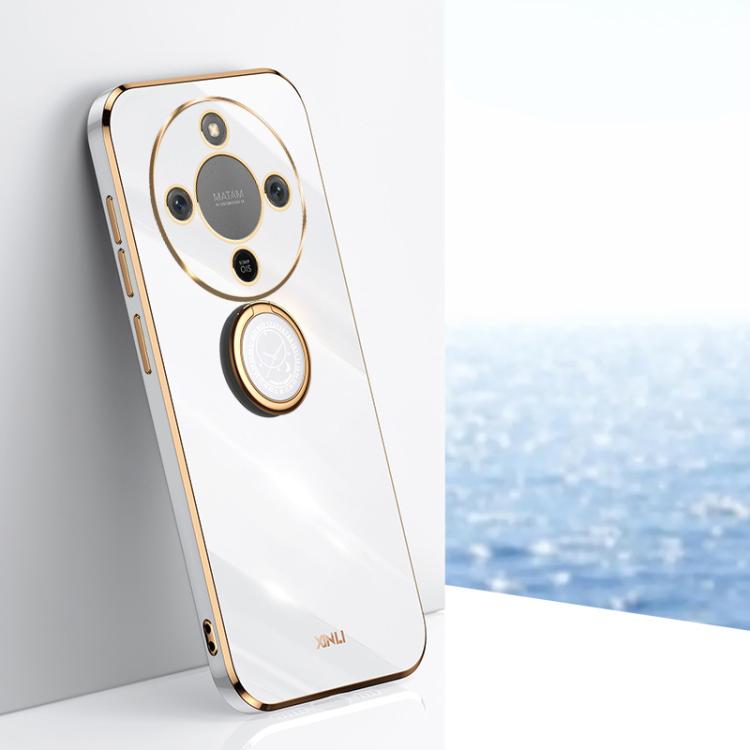 XINLI custodia per telefono in TPU elettrolitico con bordo dritto 6D con supporto per anello, For Honor 400 Smart 5G, For Honor X70 5G, For Honor X70i