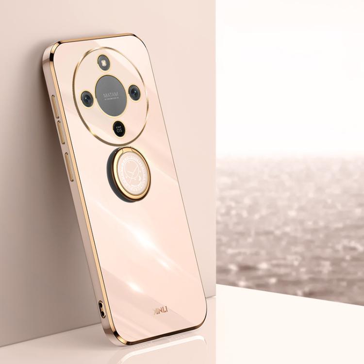 XINLI custodia per telefono in TPU elettrolitico con bordo dritto 6D con supporto per anello, For Honor 400 Smart 5G, For Honor X70 5G, For Honor X70i