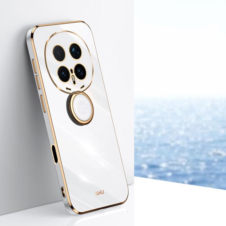 XINLI custodia per telefono in TPU elettrolitico con bordo dritto 6D con supporto per anello, For Honor Magic8 Pro, For Honor Magic8 5G, For Honor X5c Plus