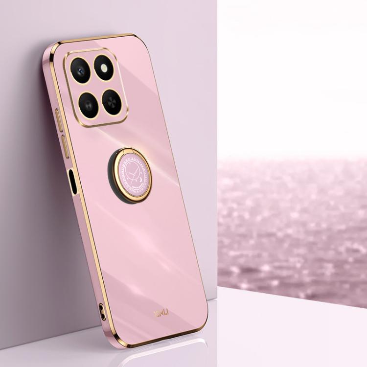 XINLI custodia per telefono in TPU elettrolitico con bordo dritto 6D con supporto per anello, For Honor 400 Smart 5G, For Honor X70 5G, For Honor X70i