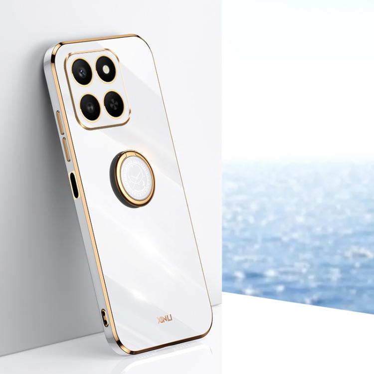 XINLI custodia per telefono in TPU elettrolitico con bordo dritto 6D con supporto per anello, For Honor 400 Smart 5G, For Honor X70 5G, For Honor X70i