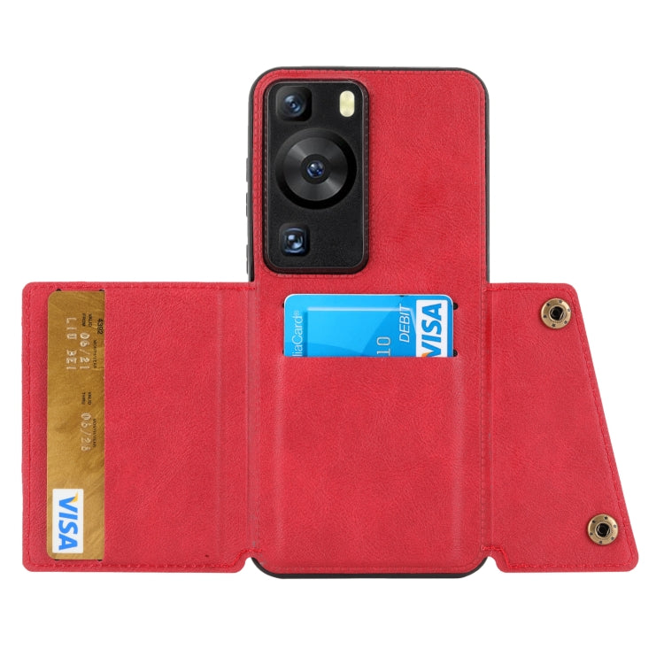 Custodia per telefono PU + TPU magnetica con doppia fibbia, For Huawei P60 / P60 Pro