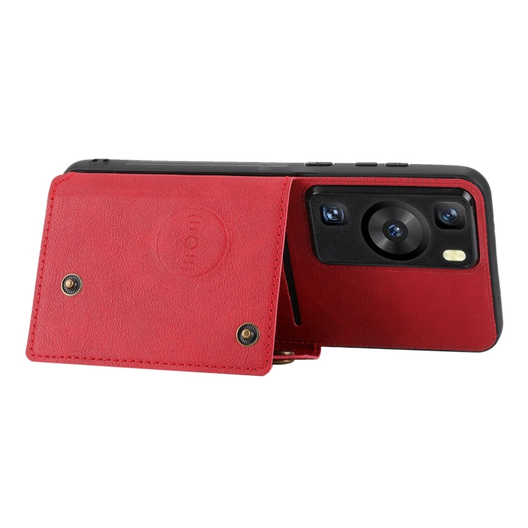Custodia per telefono PU + TPU magnetica con doppia fibbia, For Huawei P60 / P60 Pro