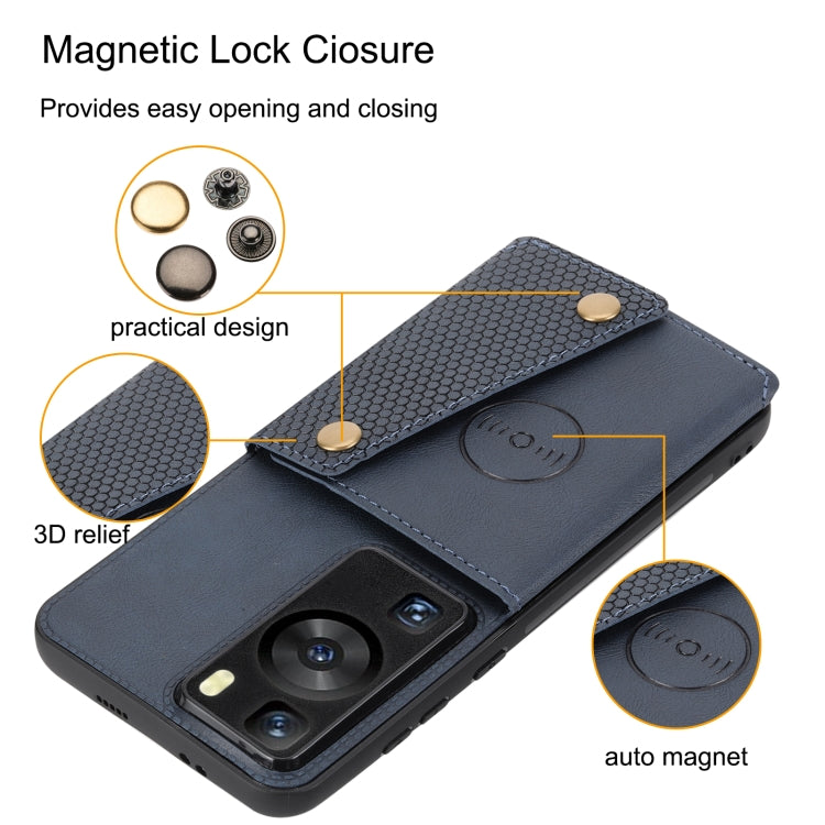 Custodia per telefono PU + TPU magnetica con doppia fibbia, For Huawei P60 / P60 Pro