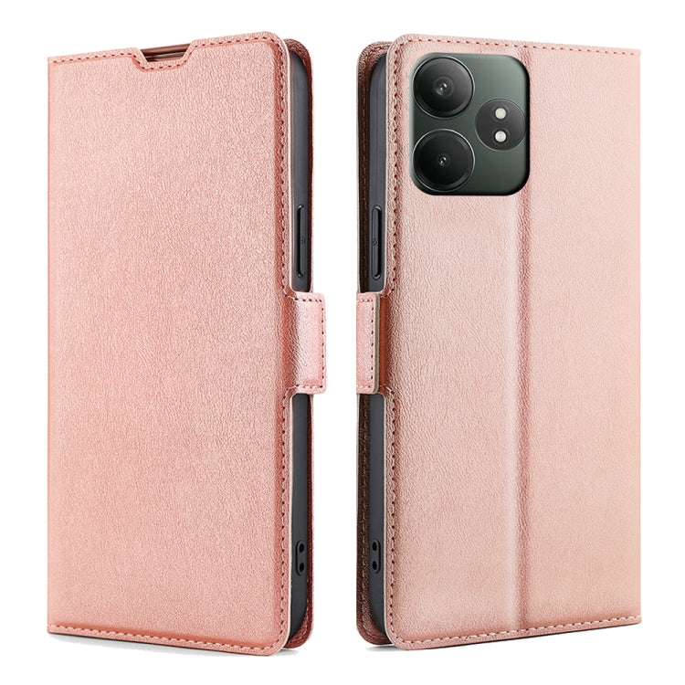 Custodia per telefono in pelle flip orizzontale con fibbia laterale ultrasottile, For Realme C75 4G / 14x 5G Global, For Realme 13 Pro 5G, For Realme GT Neo6 SE, For Realme 12 5G, For Realme 12 Pro 5G, For Realme 12 Pro+ 5G