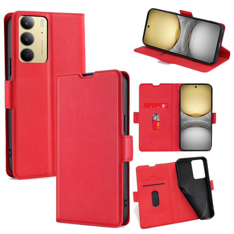 Custodia per telefono in pelle flip orizzontale con fibbia laterale ultrasottile, For Realme C75 4G / 14x 5G Global, For Realme 13 Pro 5G, For Realme GT Neo6 SE, For Realme 12 5G, For Realme 12 Pro 5G, For Realme 12 Pro+ 5G