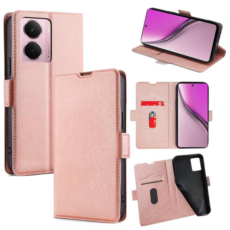Custodia per telefono in pelle flip orizzontale con fibbia laterale ultrasottile, For Realme GT 7 5G Global, For Realme 14 5G Global, For Realme P3 Ultra 5G, For Realme P3 Pro 5G Global, For Realme 14 Pro+ 5G, For Realme 14 Pro 5G Global