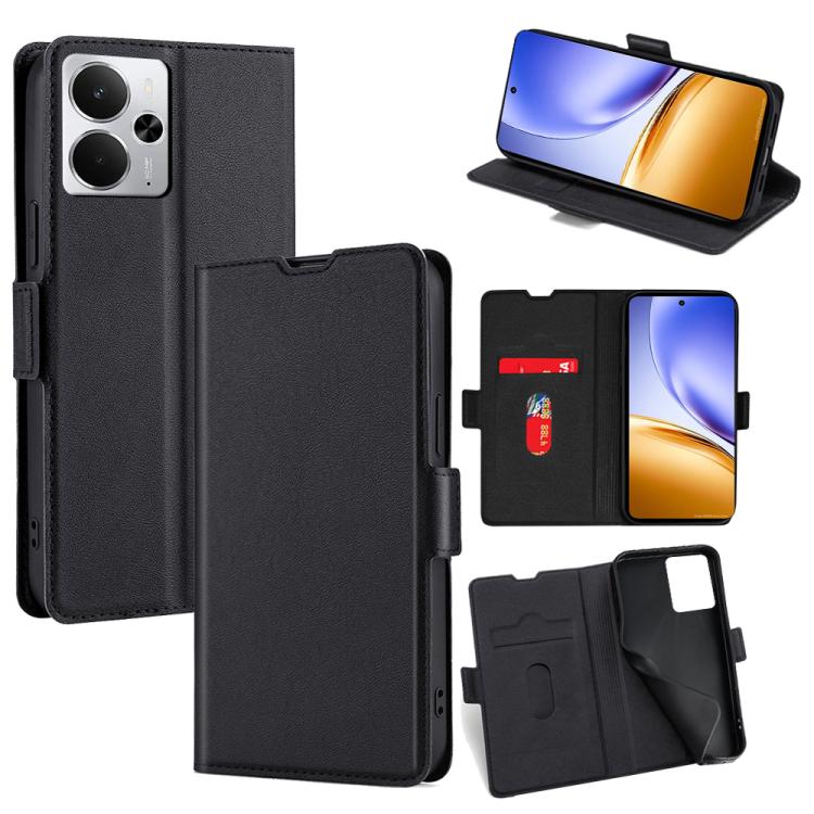 Custodia per telefono in pelle flip orizzontale con fibbia laterale ultrasottile, For Realme GT 7 5G Global, For Realme 14 5G Global, For Realme P3 Ultra 5G, For Realme P3 Pro 5G Global, For Realme 14 Pro+ 5G, For Realme 14 Pro 5G Global