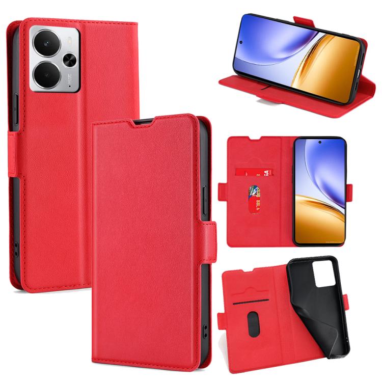 Custodia per telefono in pelle flip orizzontale con fibbia laterale ultrasottile, For Realme GT 7 5G Global, For Realme 14 5G Global, For Realme P3 Ultra 5G, For Realme P3 Pro 5G Global, For Realme 14 Pro+ 5G, For Realme 14 Pro 5G Global