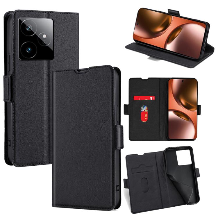 Custodia per telefono in pelle flip orizzontale con fibbia laterale ultrasottile, For Realme GT 7 5G Global, For Realme 14 5G Global, For Realme P3 Ultra 5G, For Realme P3 Pro 5G Global, For Realme 14 Pro+ 5G, For Realme 14 Pro 5G Global