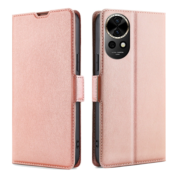 Custodia per telefono in pelle flip orizzontale con fibbia laterale ultrasottile, For Huawei Pura 70 Pro / Pro+, For Huawei Pura 70 Ultra, For Huawei nova 12i 4G, For Huawei Pura 70, For Huawei nova 12 5G, For Huawei Mate 60 Pro / Pro+
