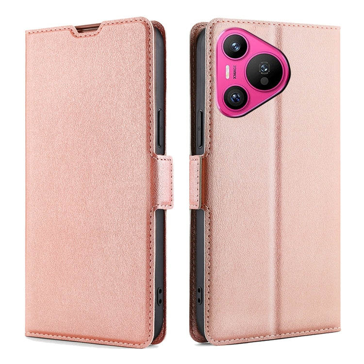 Custodia per telefono in pelle flip orizzontale con fibbia laterale ultrasottile, For Huawei Pura 70 Pro / Pro+, For Huawei Pura 70 Ultra, For Huawei nova 12i 4G, For Huawei Pura 70, For Huawei nova 12 5G, For Huawei Mate 60 Pro / Pro+