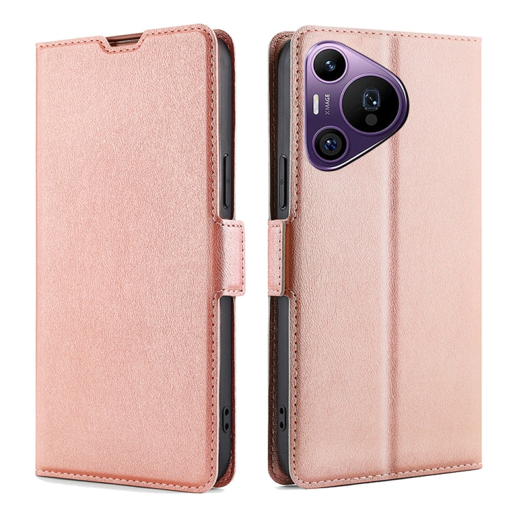 Custodia per telefono in pelle flip orizzontale con fibbia laterale ultrasottile, For Huawei Pura 70 Pro / Pro+, For Huawei Pura 70 Ultra, For Huawei nova 12i 4G, For Huawei Pura 70, For Huawei nova 12 5G, For Huawei Mate 60 Pro / Pro+