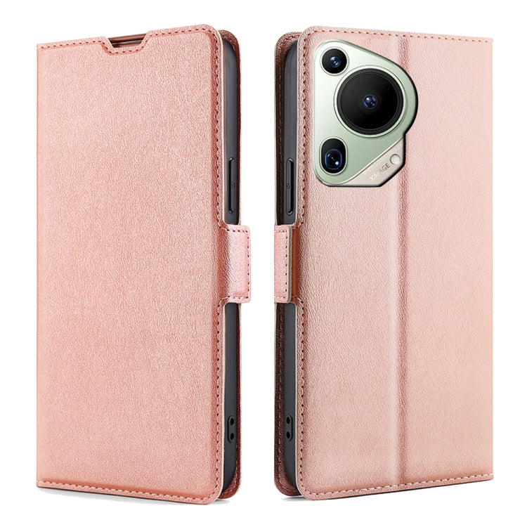 Custodia per telefono in pelle flip orizzontale con fibbia laterale ultrasottile, For Huawei Pura 70 Pro / Pro+, For Huawei Pura 70 Ultra, For Huawei nova 12i 4G, For Huawei Pura 70, For Huawei nova 12 5G, For Huawei Mate 60 Pro / Pro+