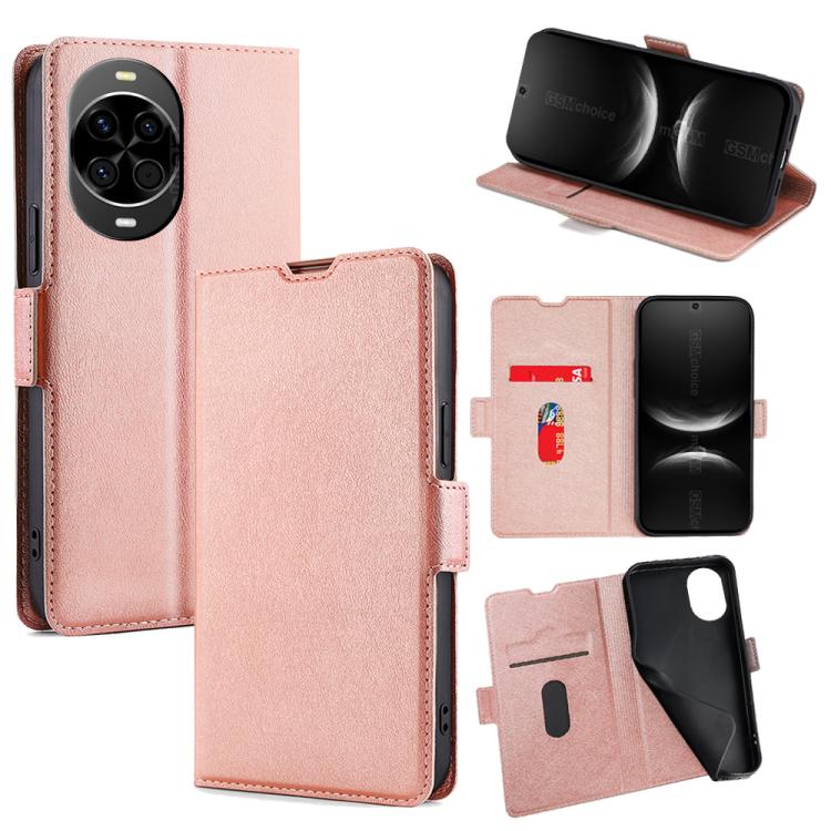 Custodia per telefono in pelle flip orizzontale con fibbia laterale ultrasottile, For Huawei Mate 80 5G, For Huawei Maimang 40 5G, For Huawei Pura 80 5G, For Huawei nova 14 Ultra 5G, For Huawei nova 14 Pro 5G, For Huawei nova 14 5G