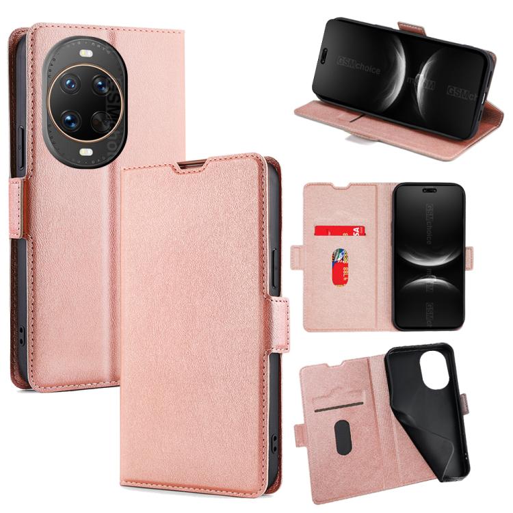Custodia per telefono in pelle flip orizzontale con fibbia laterale ultrasottile, For Huawei Mate 80 5G, For Huawei Maimang 40 5G, For Huawei Pura 80 5G, For Huawei nova 14 Ultra 5G, For Huawei nova 14 Pro 5G, For Huawei nova 14 5G