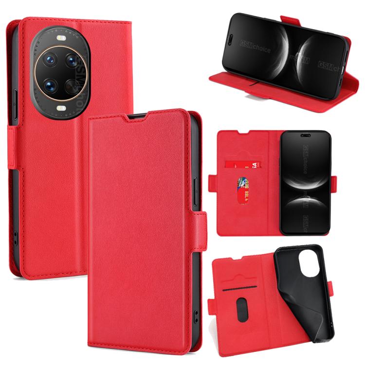 Custodia per telefono in pelle flip orizzontale con fibbia laterale ultrasottile, For Huawei Mate 80 5G, For Huawei Maimang 40 5G, For Huawei Pura 80 5G, For Huawei nova 14 Ultra 5G, For Huawei nova 14 Pro 5G, For Huawei nova 14 5G