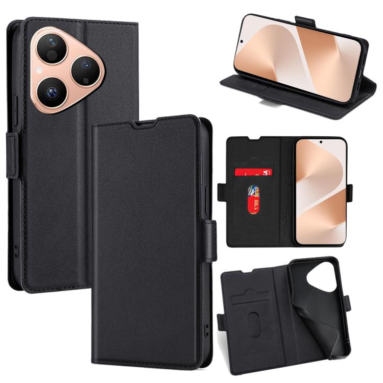 Custodia per telefono in pelle flip orizzontale con fibbia laterale ultrasottile, For Huawei Mate 80 5G, For Huawei Maimang 40 5G, For Huawei Pura 80 5G, For Huawei nova 14 Ultra 5G, For Huawei nova 14 Pro 5G, For Huawei nova 14 5G