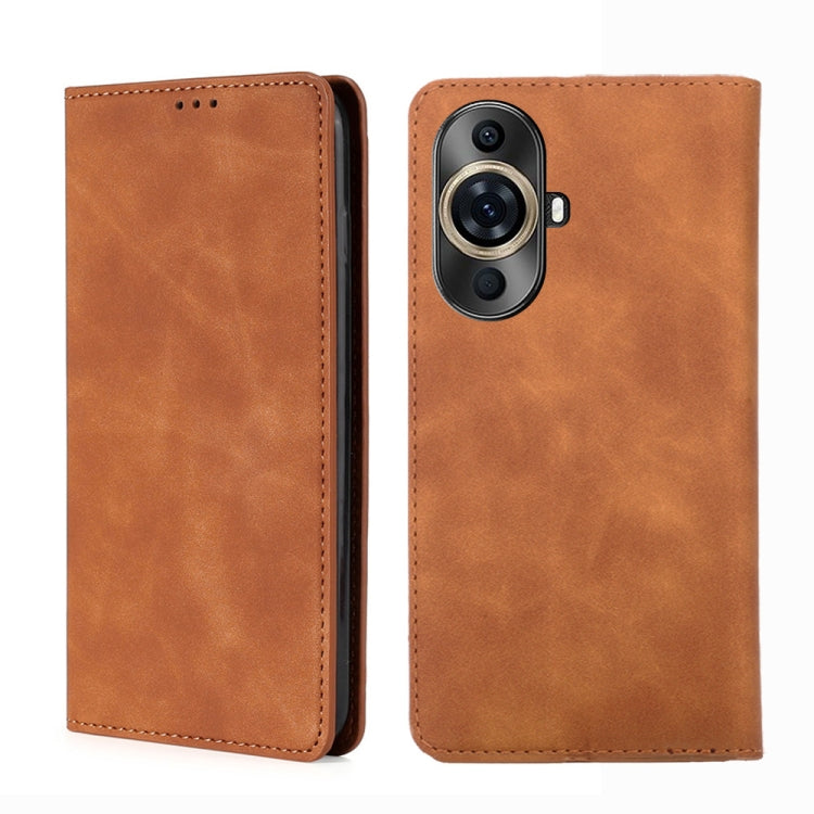 Custodia per telefono in pelle magnetica Skin Feel, For Huawei Mate 60, For Huawei Enjoy 60 Pro / nova 11i, For Huawi Enjoy 60X, For Huawei nova 11 Pro 4G / 11 Ultra 4G