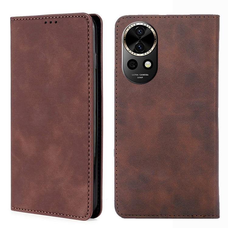 Custodia per telefono in pelle magnetica Skin Feel, For Huawei nova 12i 4G, For Huawei Pura 70, For Huawei nova 12 5G, For Huawei Mate 60 Pro / Pro+