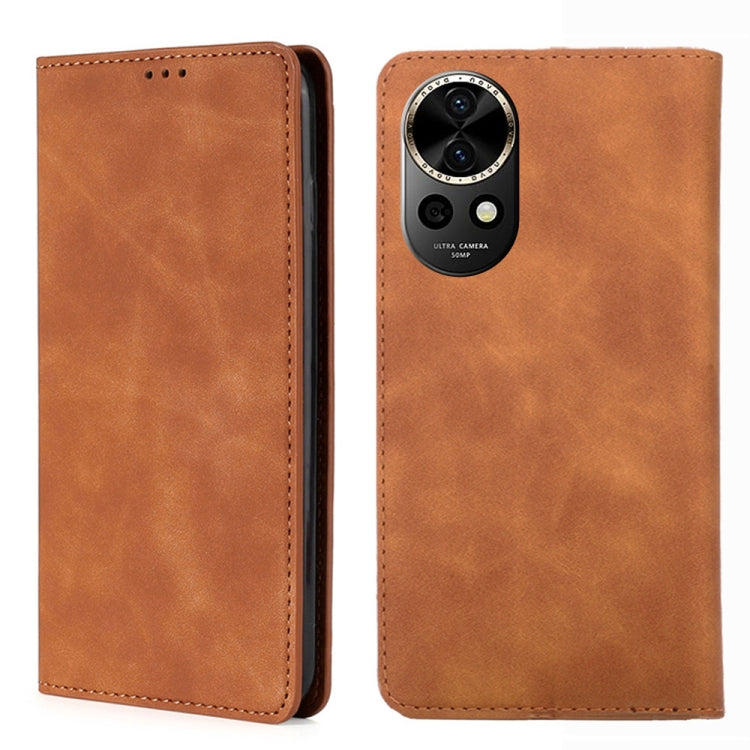 Custodia per telefono in pelle magnetica Skin Feel, For Huawei nova 12i 4G, For Huawei Pura 70, For Huawei nova 12 5G, For Huawei Mate 60 Pro / Pro+