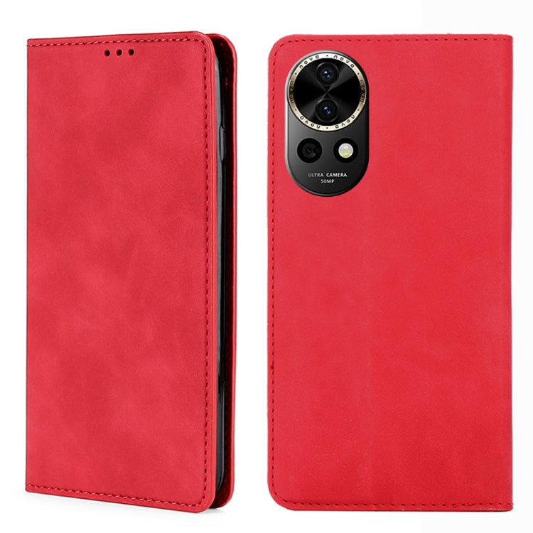 Custodia per telefono in pelle magnetica Skin Feel, For Huawei nova 12i 4G, For Huawei Pura 70, For Huawei nova 12 5G, For Huawei Mate 60 Pro / Pro+