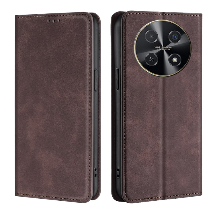 Custodia per telefono in pelle magnetica Skin Feel, For Huawei nova 12i 4G, For Huawei Pura 70, For Huawei nova 12 5G, For Huawei Mate 60 Pro / Pro+