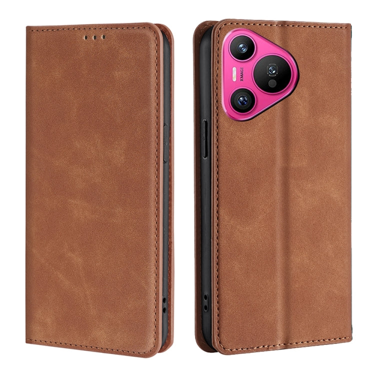 Custodia per telefono in pelle magnetica Skin Feel, For Huawei nova 12i 4G, For Huawei Pura 70, For Huawei nova 12 5G, For Huawei Mate 60 Pro / Pro+