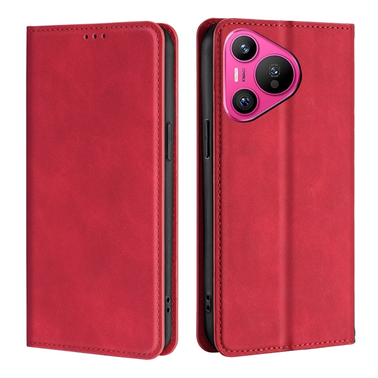 Custodia per telefono in pelle magnetica Skin Feel, For Huawei nova 12i 4G, For Huawei Pura 70, For Huawei nova 12 5G, For Huawei Mate 60 Pro / Pro+