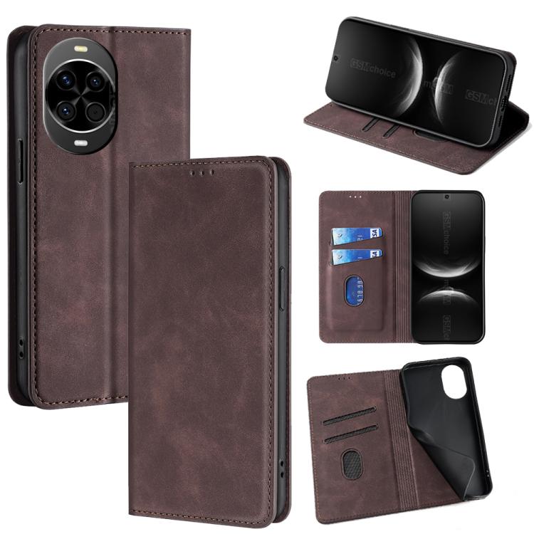 Custodia per telefono in pelle magnetica Skin Feel, For Huawei nova 14 Pro 5G, For Huawei nova 14 5G, For Huawei Pura 70 Pro / Pro+, For Huawei Pura 70 Ultra