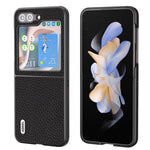 Custodia in vera pelle Litchi per Samsung Galaxy Z Flip6