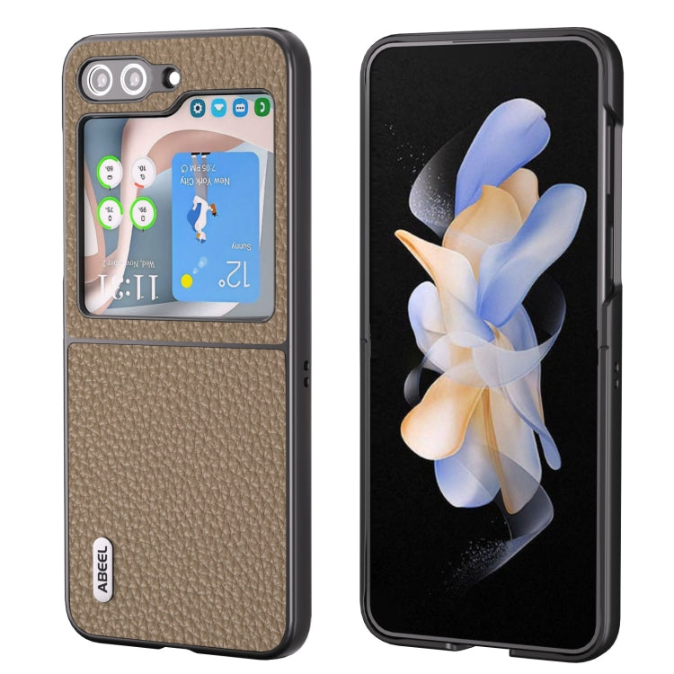 Custodia in vera pelle Litchi per Samsung Galaxy Z Flip6
