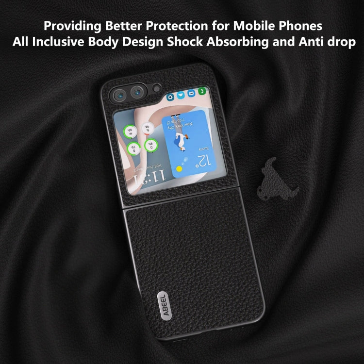Custodia in vera pelle Litchi per Samsung Galaxy Z Flip6