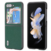 Custodia in vera pelle Litchi per Samsung Galaxy Z Flip6