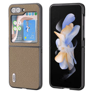 Custodia in vera pelle Litchi per Samsung Galaxy Z Flip6