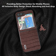 Custodia in vera pelle con texture coccodrillo per Samsung Galaxy