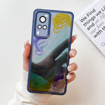 Custodia per telefono in TPU galvanica con pittura a olio, For vivo X60, For vivo X60 Pro, For vivo X70, For vivo X70 Pro