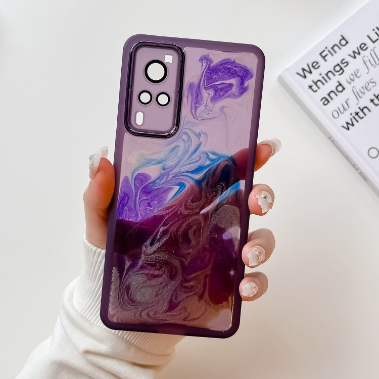 Custodia per telefono in TPU galvanica con pittura a olio, For vivo X60, For vivo X60 Pro, For vivo X70, For vivo X70 Pro