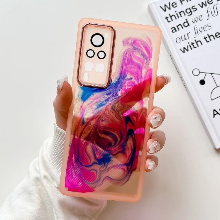 Custodia per telefono in TPU galvanica con pittura a olio, For vivo X60, For vivo X60 Pro, For vivo X70, For vivo X70 Pro